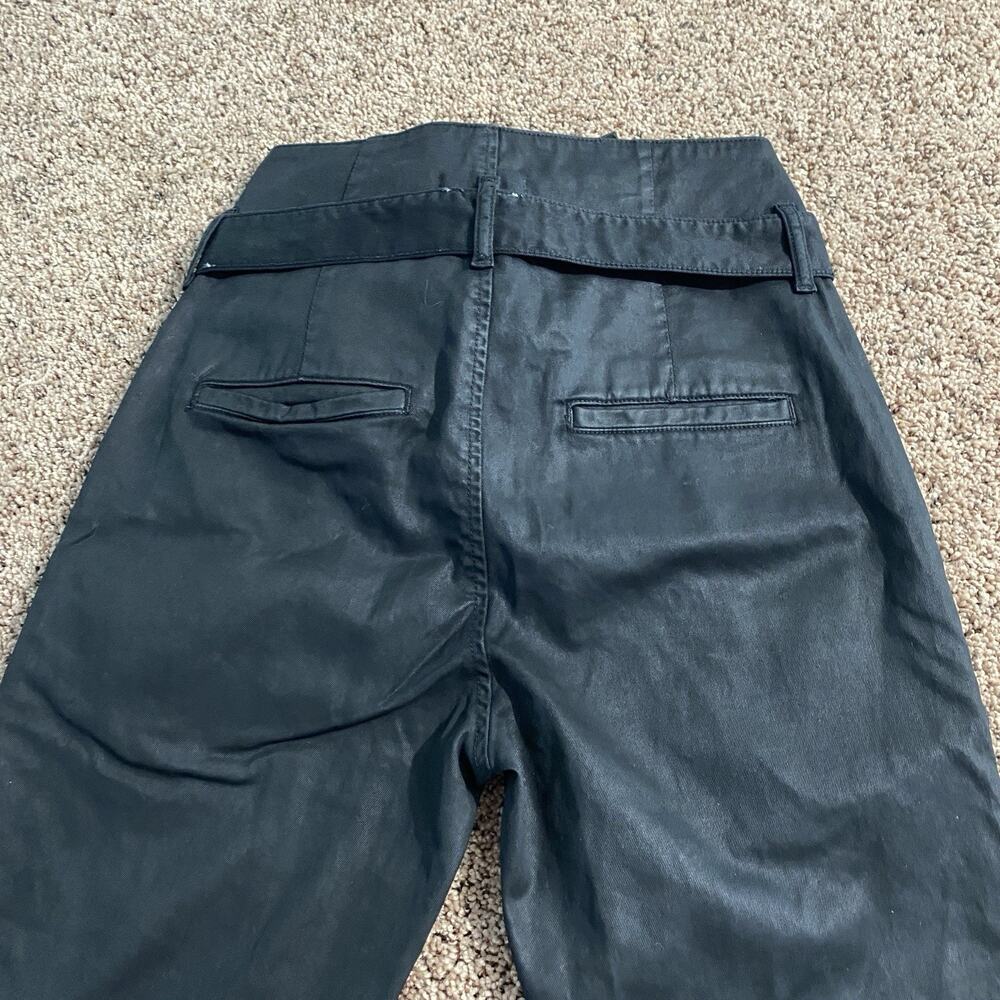 DL1961 Black Susie‎ Paperbag High Rise Taper Pants Belted Size 25 - Picture 5 of 10